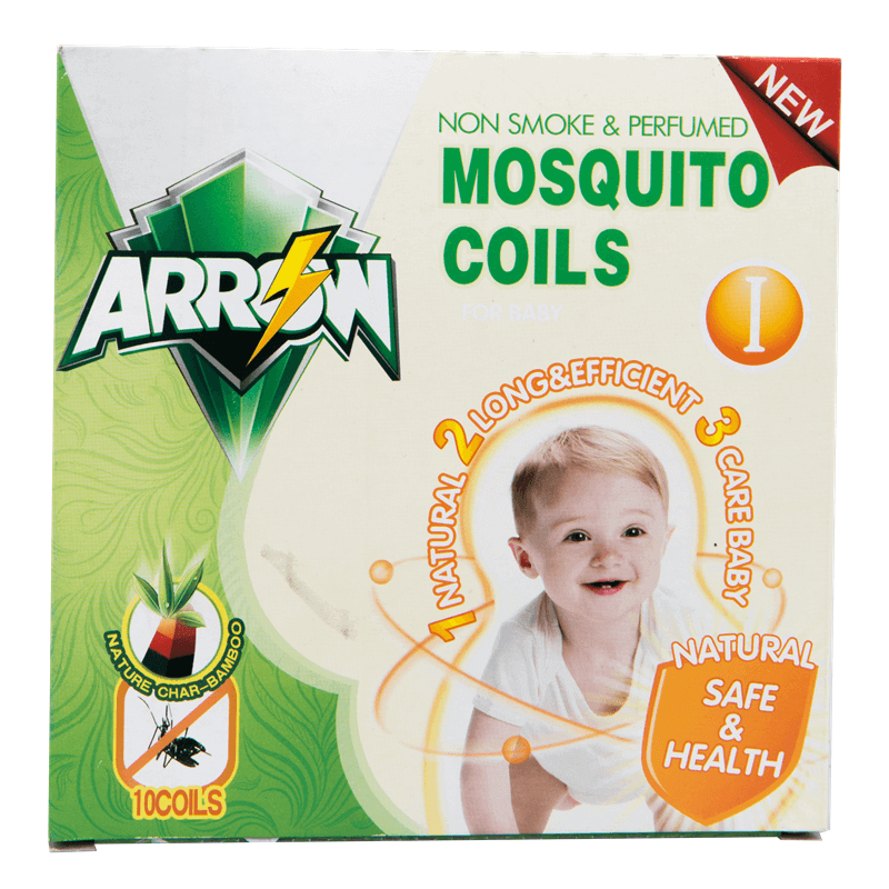 Non-Smoke & Perfumed Mosquito Coils Natural Safe & Health For Baby & Kids ARROW